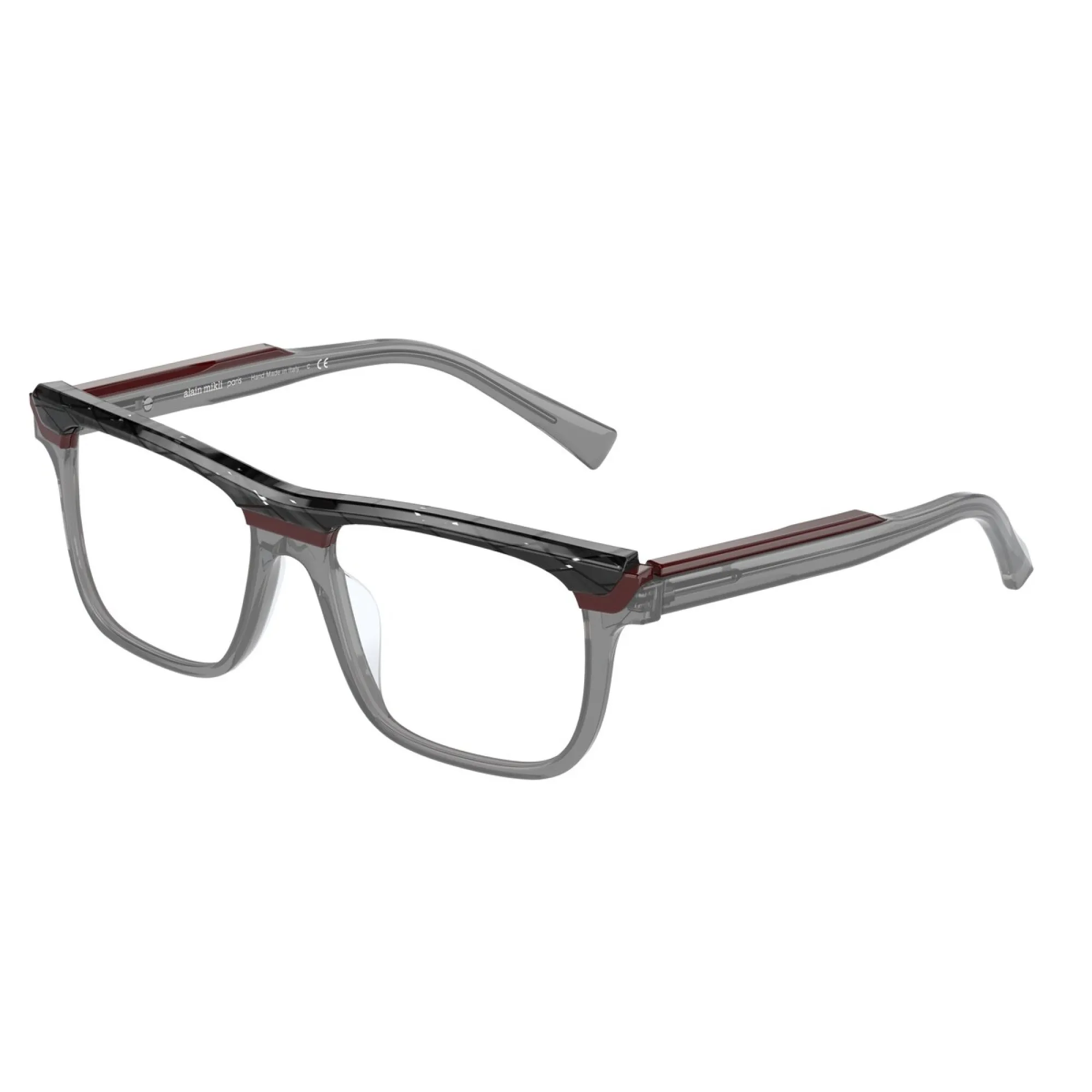   Alain Mikli A0 3126 Devere 008 Grigio Trasparente/bordeaux/nero | Occhiale Da Vista Uomo 