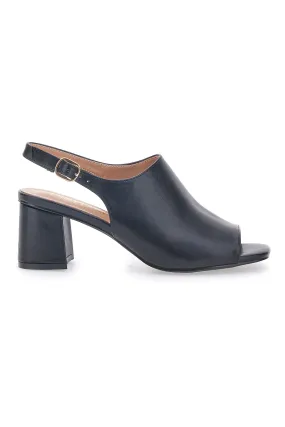 Black Block Heel Sandals for Women