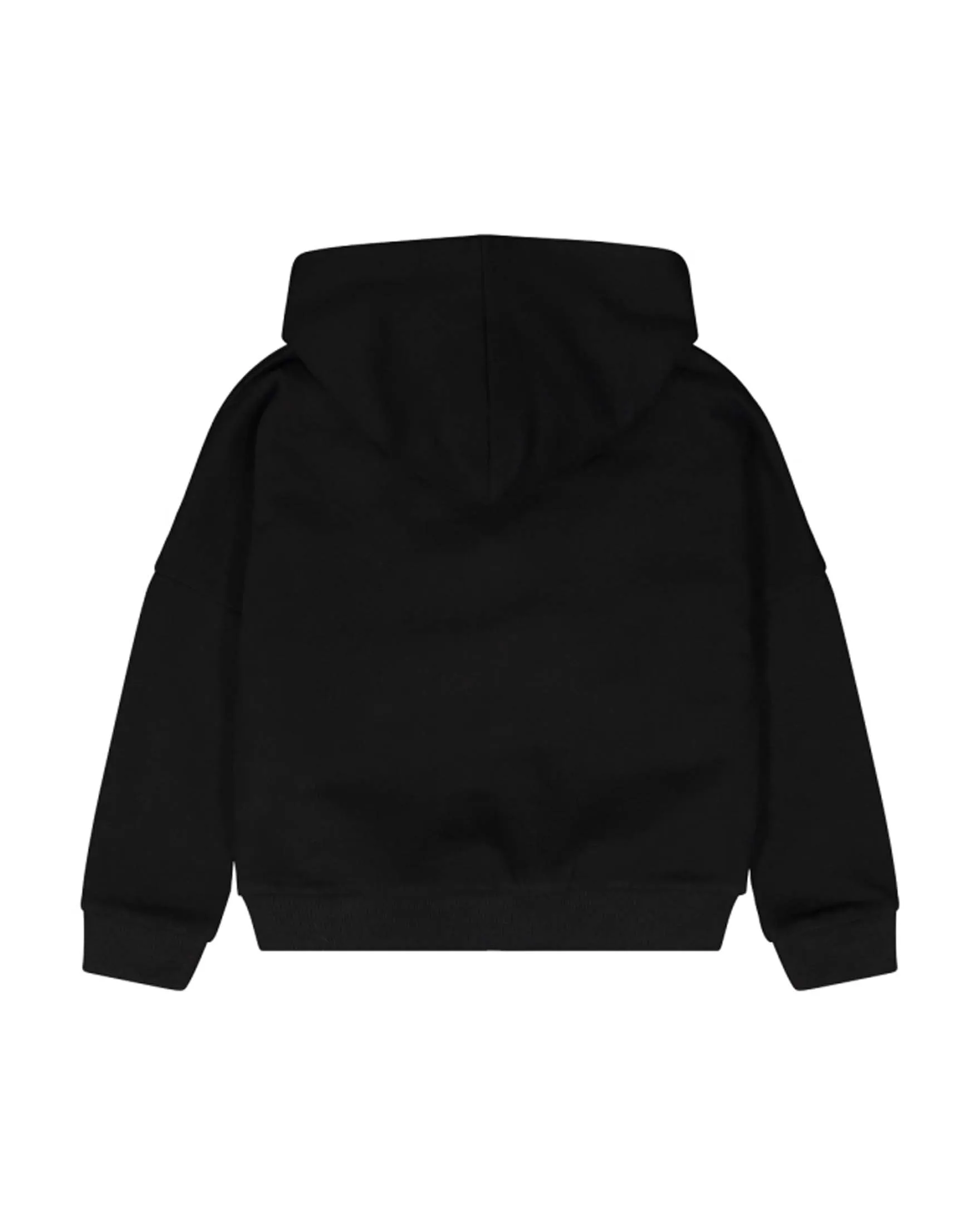 Black Cotton Hoodie with Graffiti Print Zipper for 8-14 Years Old