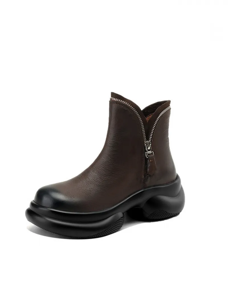 British Style Winter Martin Boots for Women with Thick Heels and Platform Soles