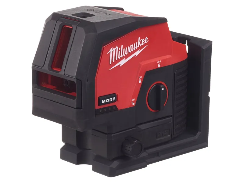 Livella laser Milwaukee M12 CLLP a 2 linee con piombo, raggio verde