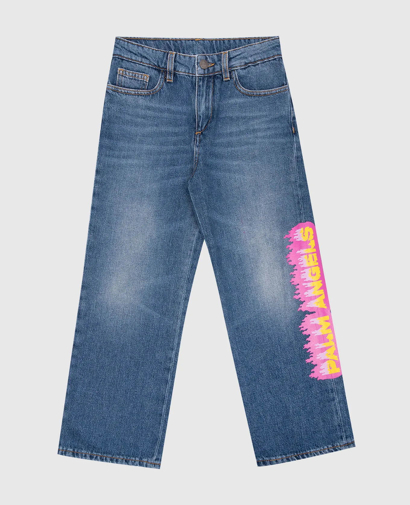 Palm Angels Blue jeans da bambino con stampa del logo PGYA004F23DEN003612