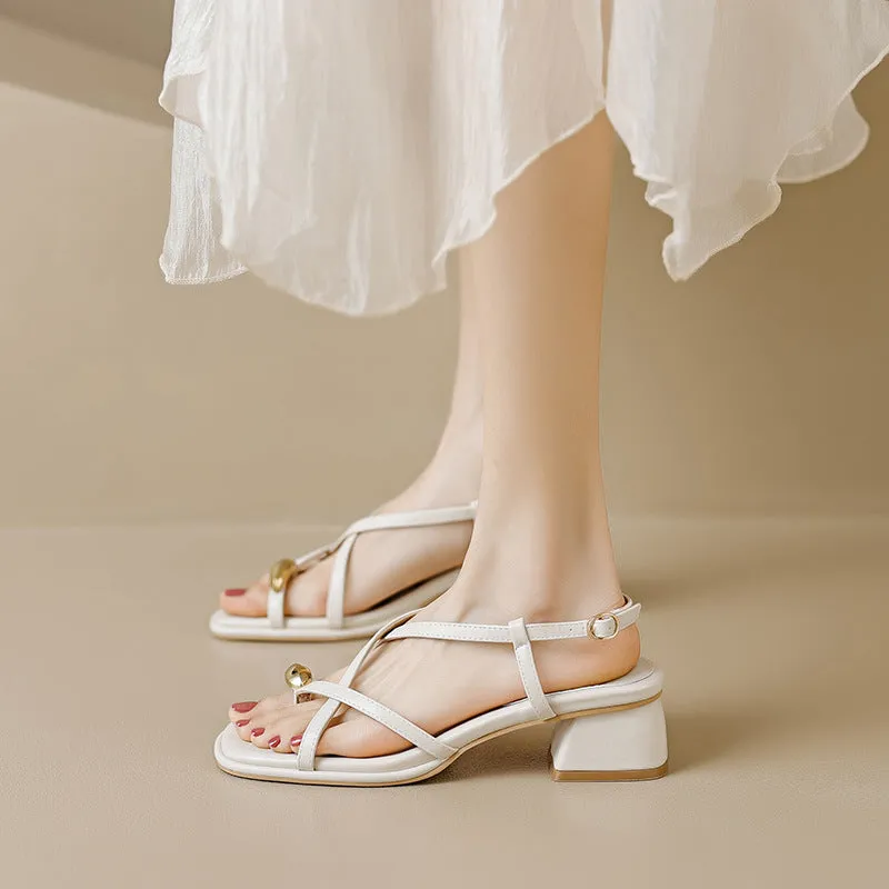 Sandali eleganti da donna con tacco grosso