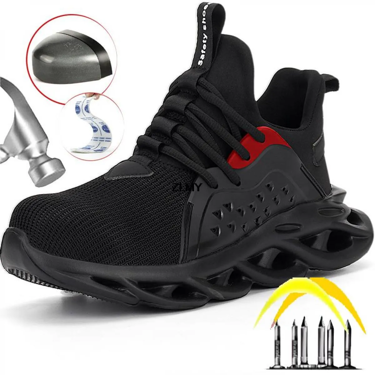 Scarpe antinfortunistiche leggere Scarpe da lavoro traspiranti con punta in acciaio da uomo Stivali antinfortunistici antinfortu
