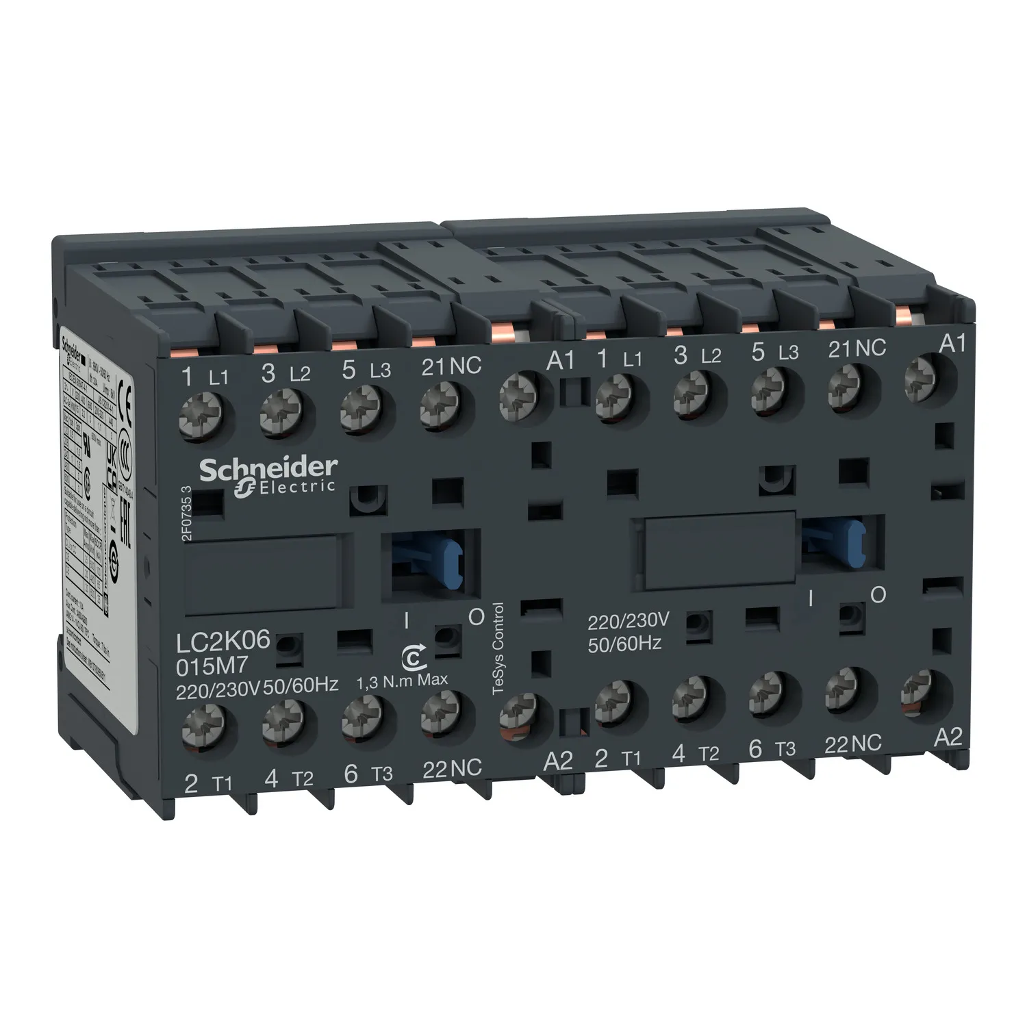 Teleinvertore Reversibile Schneider Electric, serie LC2K, 3 poli, 3 N/A, 20 A, 4 kW, bobina 48 V c.a.